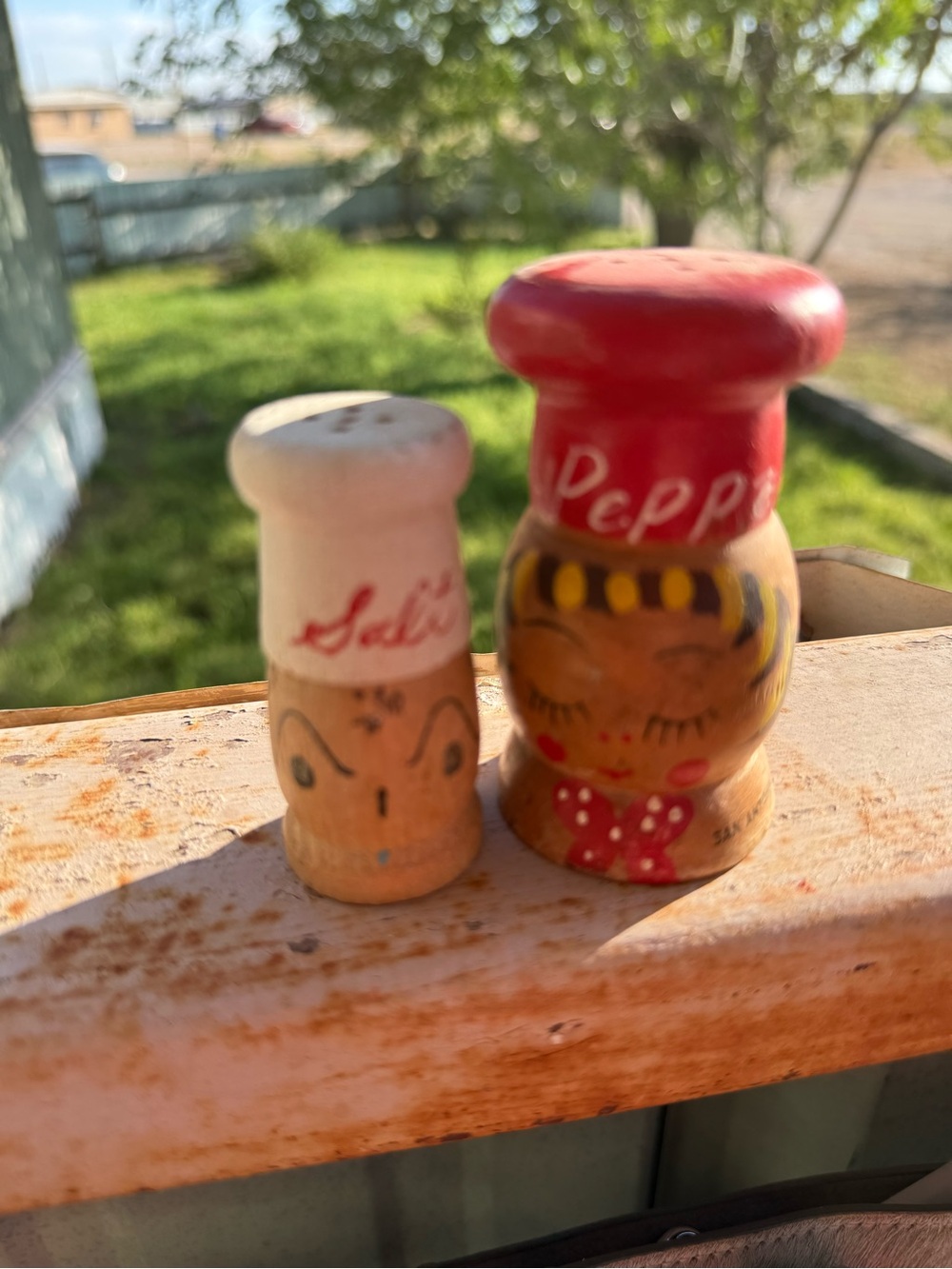 Vintage “Salty & Peppy” Salt and Pepper Shaker Set